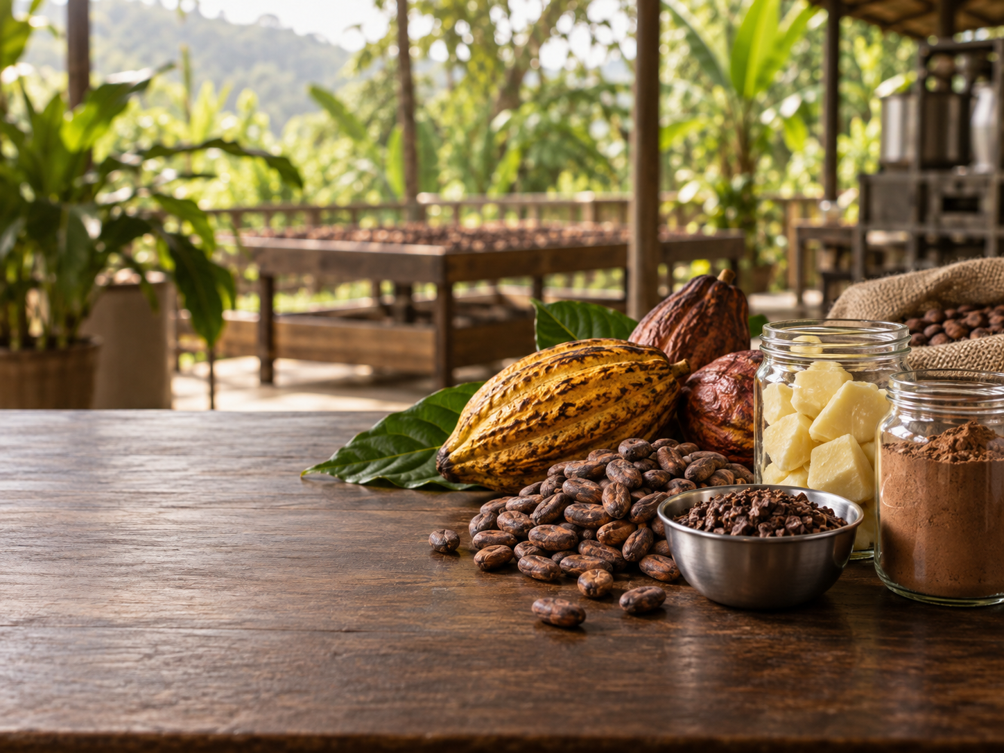 Cocoa beans and natural cocoa ingredients